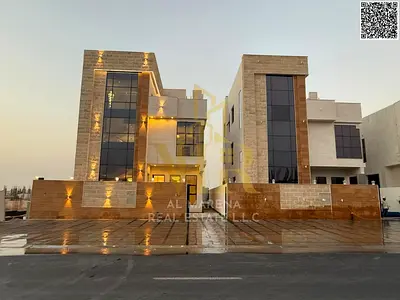 Luxury villa for sale in Al Helio 2. Elegant design featuring 5 spacious bedrooms and ultra-luxurious finishes in a strategic location in Ajman 🏡✨