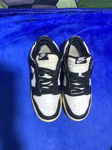 Used Nike Dunk Low style sneakers - Black  White, size approx. EU 43