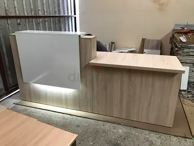 Contemporary Wood  White Reception Desk