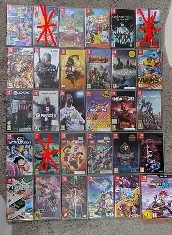 Lot of 30+ Nintendo Switch Games - Assorted Titles (Pokemon, Mario, FIFA, Mortal Kombat, More)