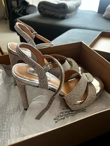 Steve madden silver sandals heels- size 39