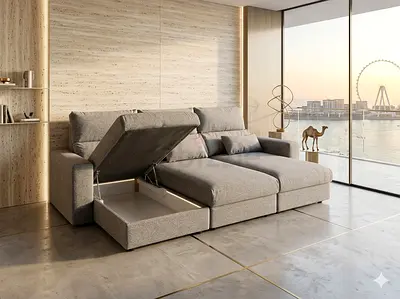 Ikea eskilstuna L shape sofa under storage