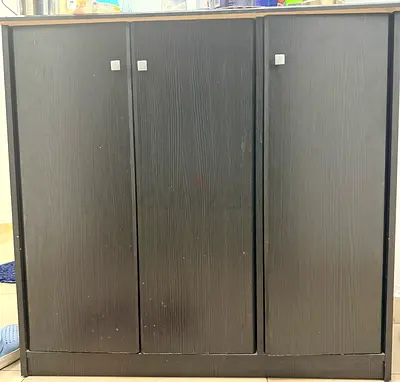 Dark Wood 3-Door shoe rack