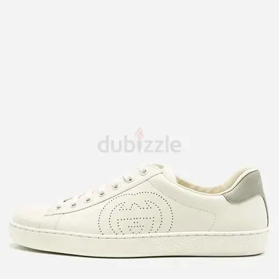 Authentic Gucci Ace Size 40 White Leather Lace Up Sneakers