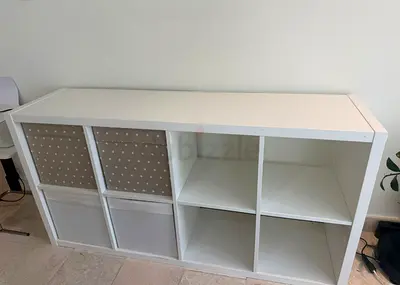 White 8-Cube Storage Shelf Unit (Ikea-style) - Good Condition