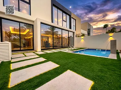 4 master bedrooms and a swimming pool. The villa features a fully smart system. Electricity, water, and air conditioning are included in the price. Fr