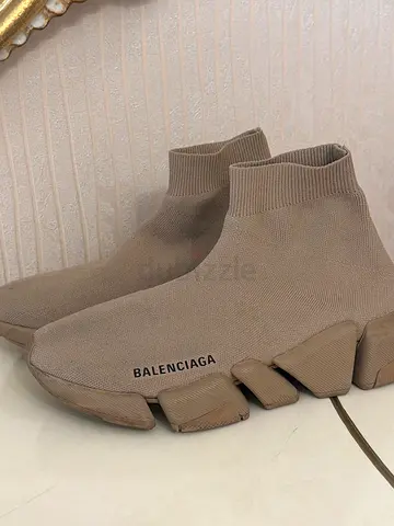 Balenciaga Speed Trainer Sock Sneakers (Beige)