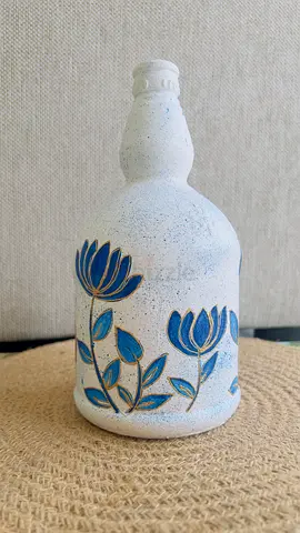 Hand-painted decorative ceramic bottle/vase