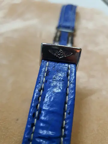 BREITLING ALLIGATOR LEATHER BREITLING BUCKLE MIT HEADBAND 20MM  BLUE