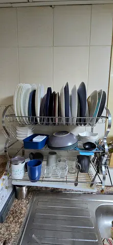 Stainless Steel 3-Tier Dish Drying Rack with Cutlery Holder