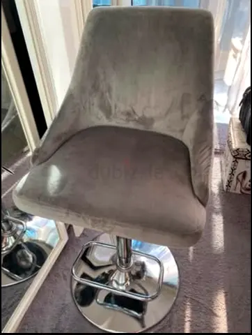 Swivel bar chair velvet grey
