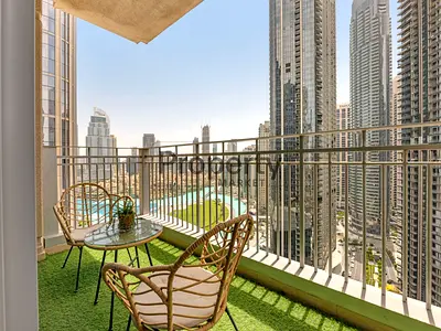 12 Payments | Furnished | Balcony | Fountain Views