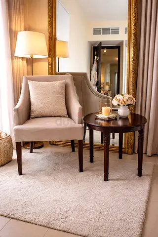 Side chair with Side Table Solid Wood