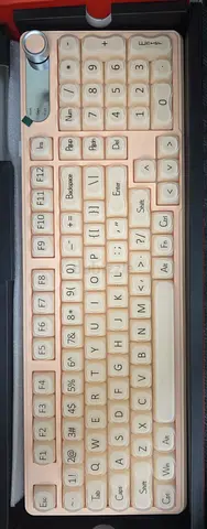 Mechanical Keyboard with Vintage Beige Keys - Full Size Just box opened