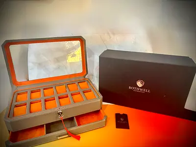 Rothwell leather watch storage box (12-slot) in excellent condition