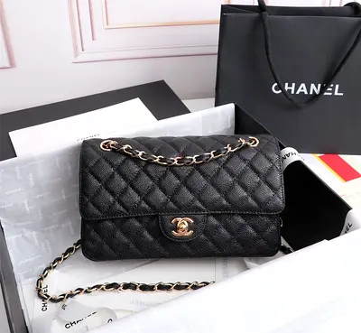 Chanel Classic Black Quilted Chanel Flap Bag with Chain Strap
