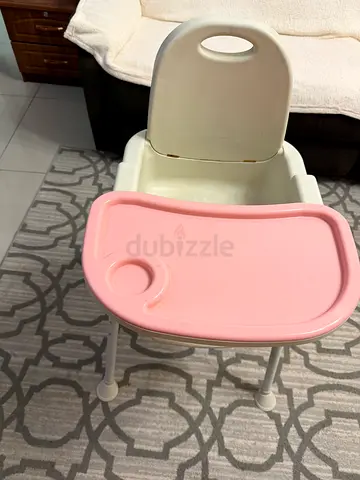 Plastic Baby High Chair with Pink Removable Tray