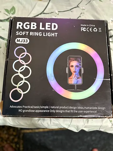 RGB LED Soft Ring Light MJ33 with Phone Holder (Unused in Box)