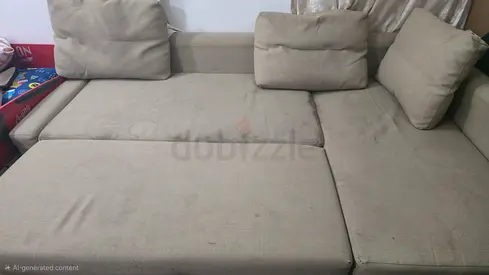 L-shaped Sofa bed - Beige