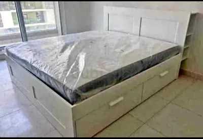 Ikea brimness bed with ikea mattress king size 180 x200cm bed