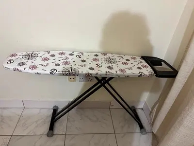 Sturdy Folding Ironing Board with Cover and Iron Rest