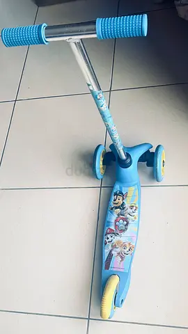 Branded Blue three-wheel kids scooter with Paw Patrol scooter