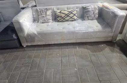 3-Seater Light Grey Fabric Sofa (Like New, Wrapped)