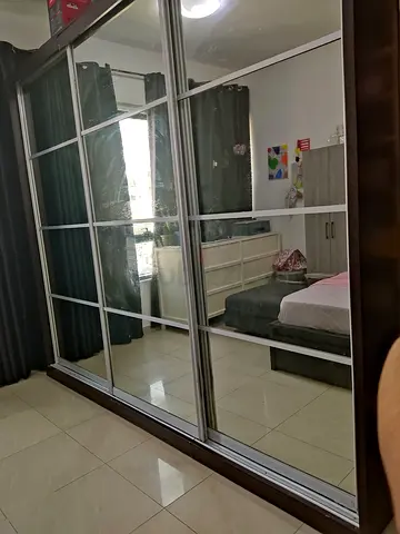 IKEA King size bed and mattress (headboard free) 3 sliding door wardrobe for sale