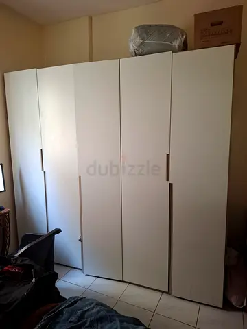 White 5 Door Wardrobe / Armoire - Good Condition