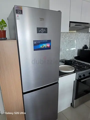 Beko Stainless Steel Bottom-Freezer Refrigerator - Excellent Condition