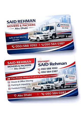 SAID REHMAN MOVERS AND PACKERS – Abu Dhabi 🏠🚚 Reliable • Affordable • Professional Moving Services
