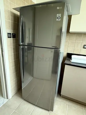 LG Stainless Steel Refrigerator - Bottom Freezer, Good Condition