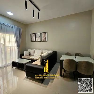 شقه فاخره اول ساكن غرفه وصاله مع بلكونه باطلاله مفتوحه.عجمان الجرف 2. مفروش بالكامل للإيجار الشهري✨الإيجار يشمل الفواتير والإنترنت