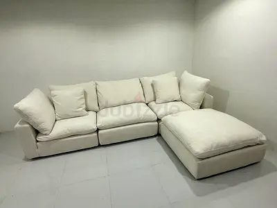 Marina home cloud feather 🪶 filled modular sofa with ottoman