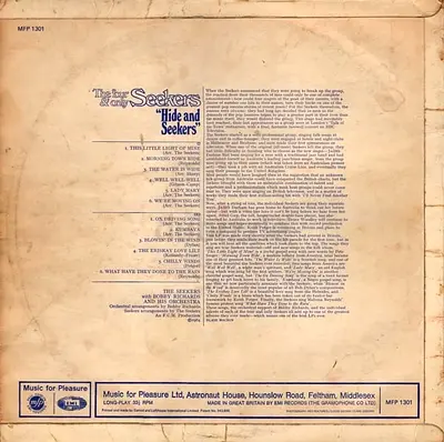 The Seekers – Hide and Seekers (Vintage Vinyl LP) Back Cover