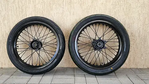 Brand new 17 inch CST Surron Ultrabee supermotos full black (superwide rear)