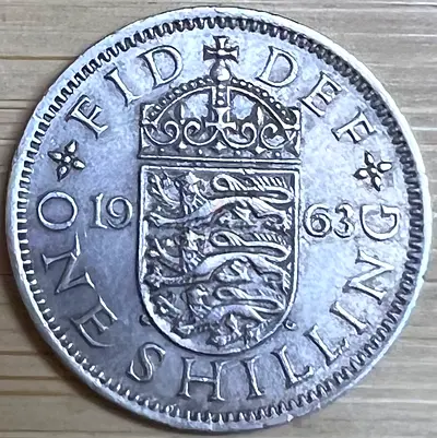 1963 British One Shilling Coin - Vintage Collectible