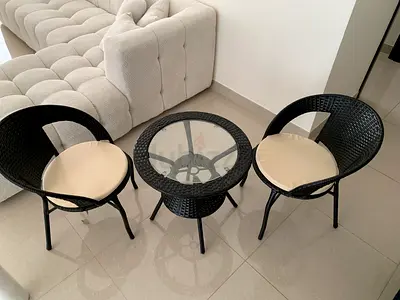 Pan home Garden coffee table with 2 chairs