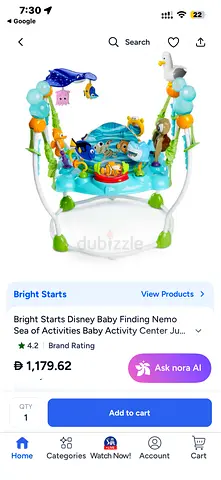 Bright Starts Disney Finding Nemo Sea of Activities Baby Activity Center. Original price is 1100++