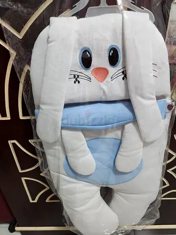 Soft Bunny Infant Lounger / Baby Nest - Light Blue  White