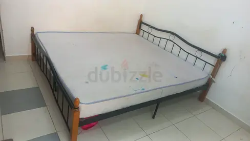 Used Double Bed Frame with Mattress (Metal  Wood) - Good for Immediate Use