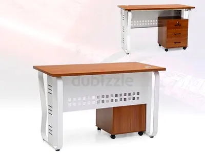 Modern Wooden Office Desk with Mobile Pedestal - Good Condition-140cm