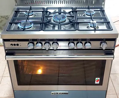 Branded Glemgas Oven Fan 5 Burner Full Gas Cooker Range Size 90×60 cm
