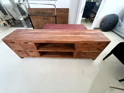 Natural Wood Media Console