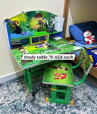 Ben 10 themed adjustable kids study table and chair set - 70 AED