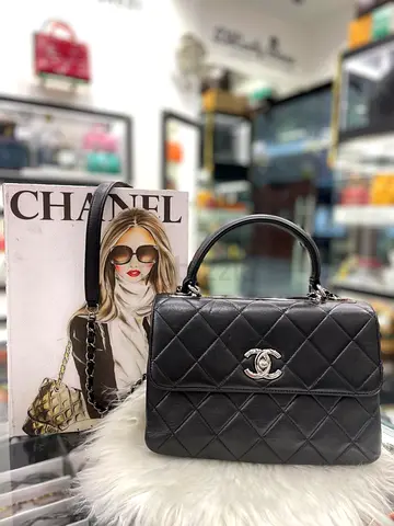 Chanel Black Quilted Trendy CC Flap Top Handle Bag (Authentic/PreOwned)