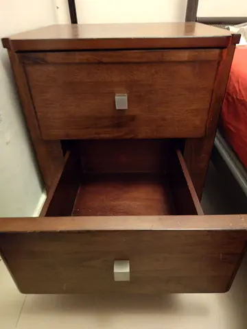 Solid Wood Bedside Table with Two Drawers.