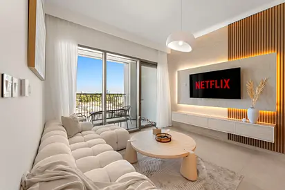 Stylish 1BR APT w/ Gym, Pool & Kid's Playground | Furnished | Flexible term