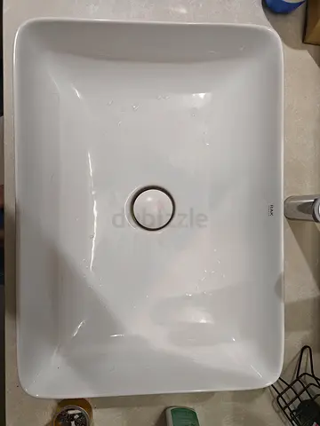 RAK Kludi White Rectangular Countertop Basin Sink and mixer faucet - Good Condition