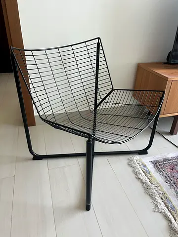 Modern IKEA black Wireframe Lounge Chair. So good as new